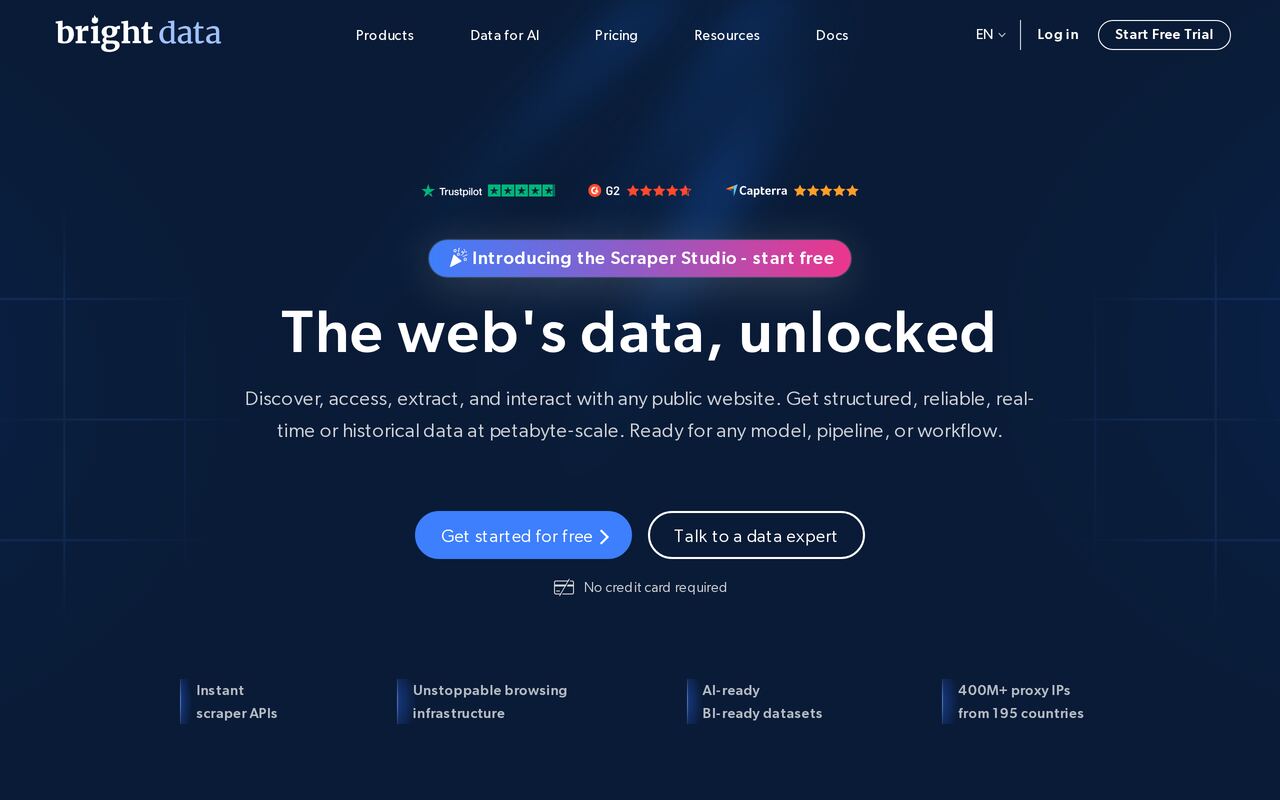 Bright Data homepage