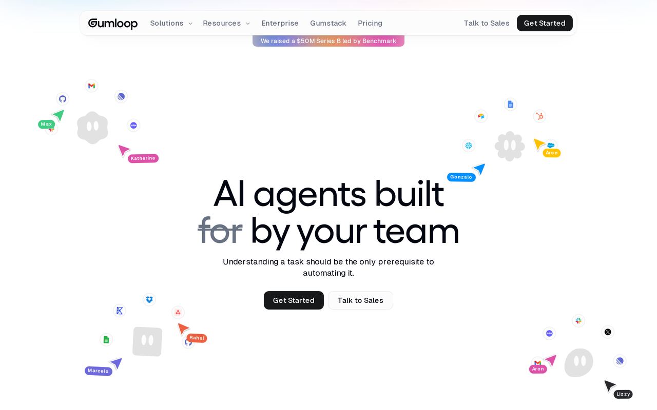 Gumloop homepage