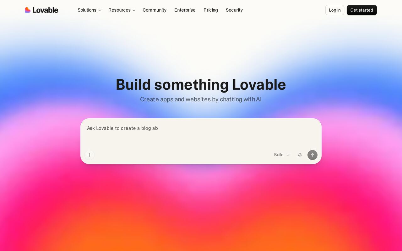 Lovable homepage