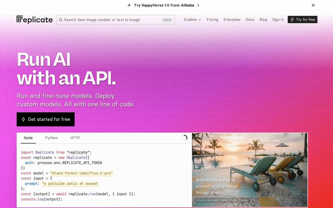 Replicate homepage