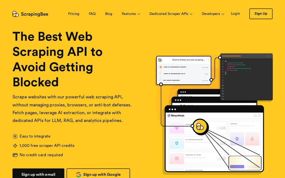 ScrapingBee homepage