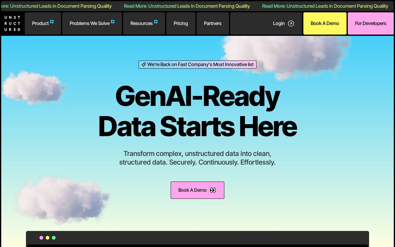 Unstructured homepage