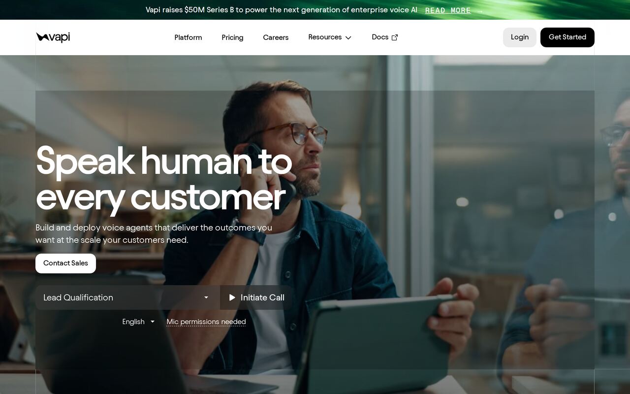 Vapi homepage